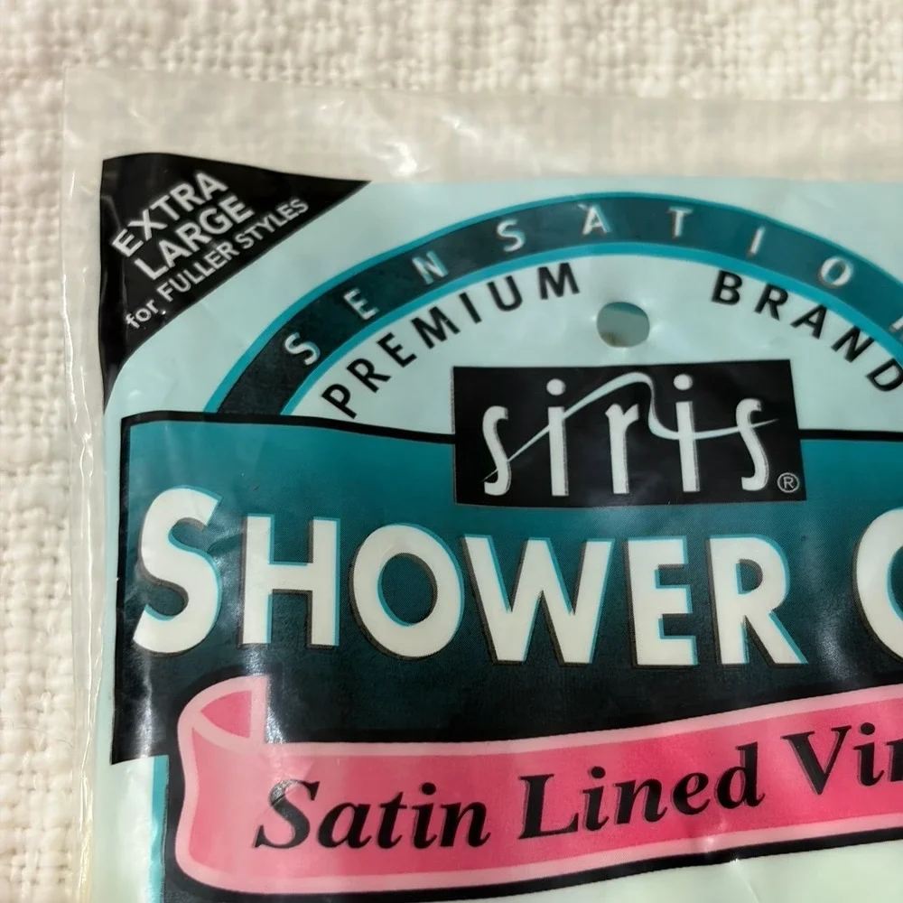 Siris Shower Cap XL Size for Fuller Styles Sensation Satin Lined Vinyl 1-pk NIP